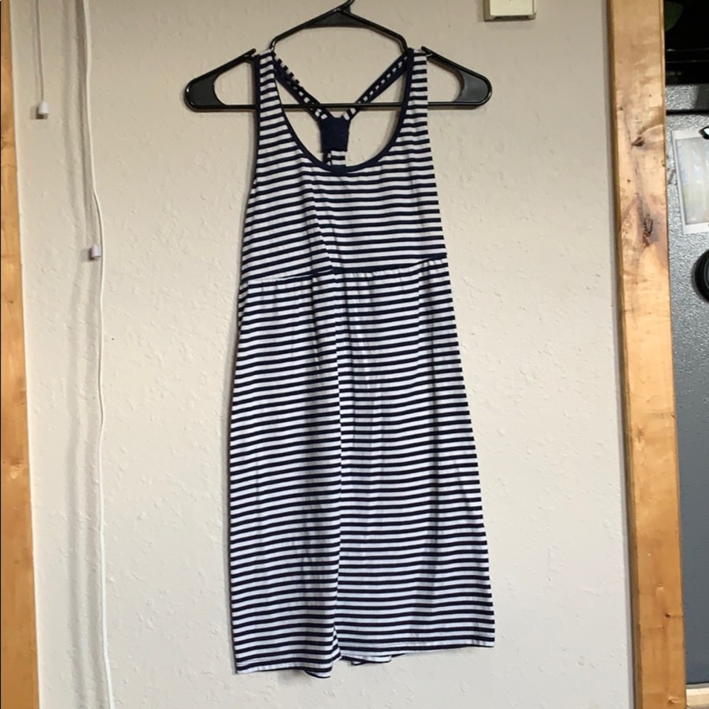 Sporty Navy Blue and White Stripe Summer Dress